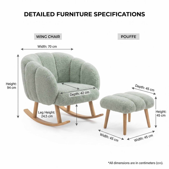Atelier Del Sofa Lotus - Conjunto de Sillón y Puff Verde Atelier Del Sofa Lotus - Conjunto de Sillón y Puff Verde